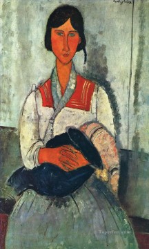 gypsy woman with a baby 1919 Amedeo Modigliani Oil Paintings